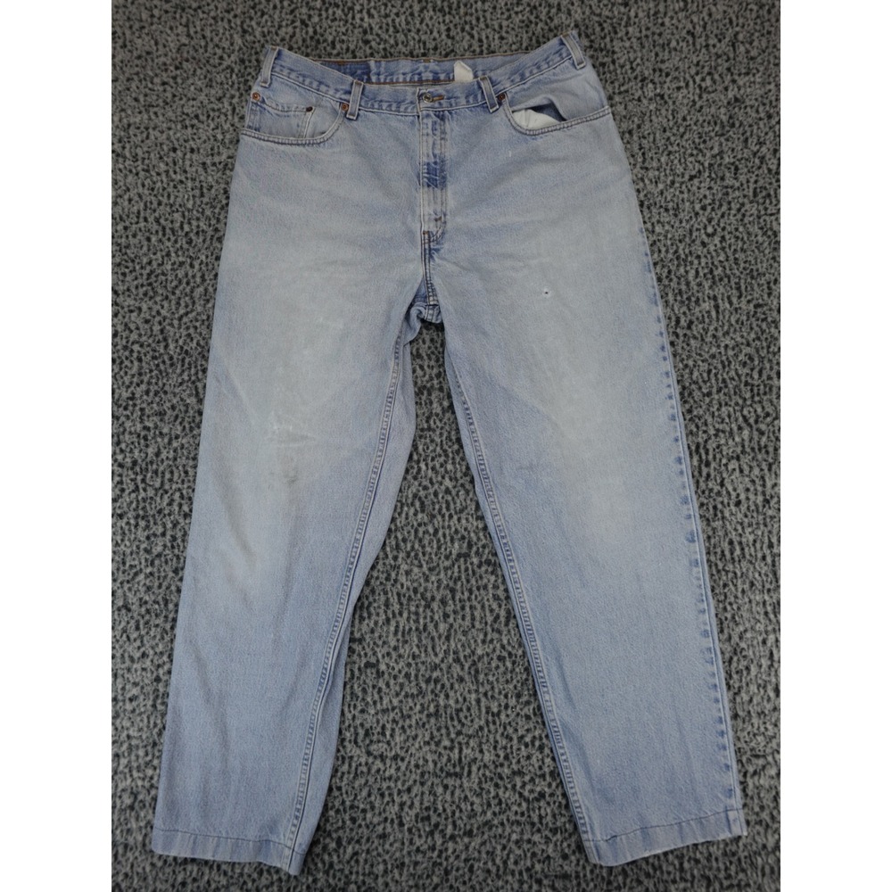 Levis 550 Relaxed Fit Straight Leg Mens 34x31 Light Wash Blue Denim Jeans